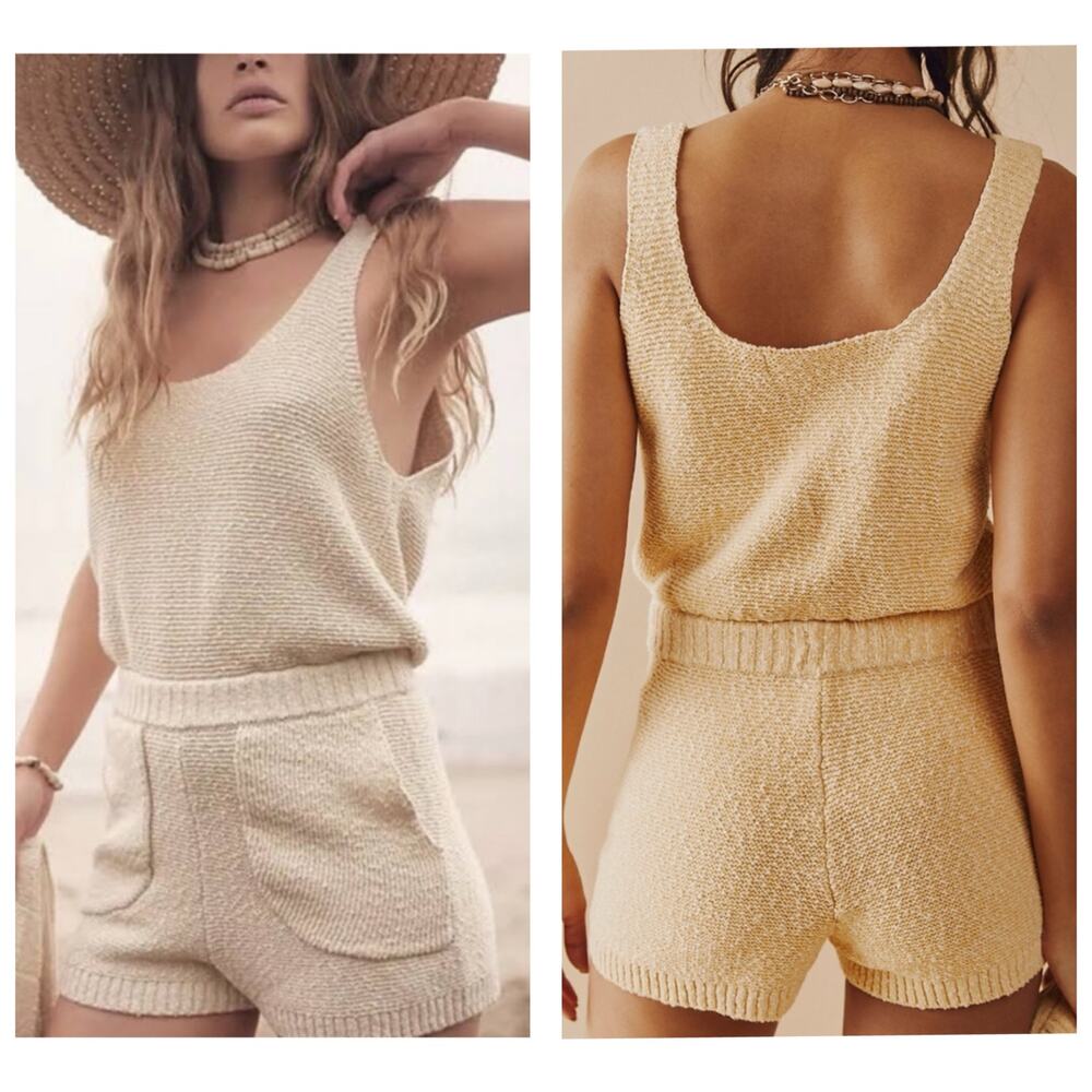 Free People Beach Declan Sweater Knit Romoer Size Large Cream Boho Festival